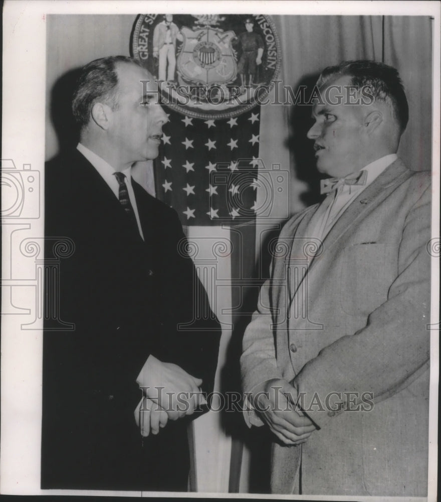 1961 Press Photo Governor Nelson and medal winner Einar Engman in Washington- Historic Images