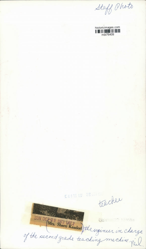 1973 Press Photo Sherri Kasdorf, engineer of teaching machine, Milwaukee