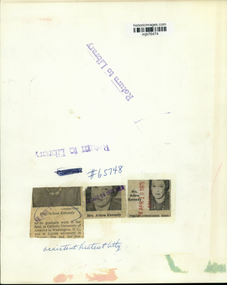 1965 Press Photo Arlene Kennedy, Assistant District Attorney - mjb76474