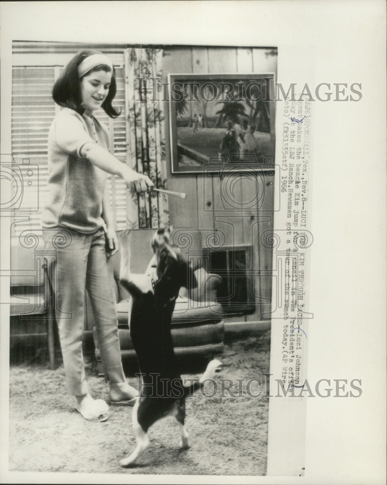 1968 Press Photo Luci Johnson Nugent at LBJ Ranch, Austin - mjb76538- Historic Images