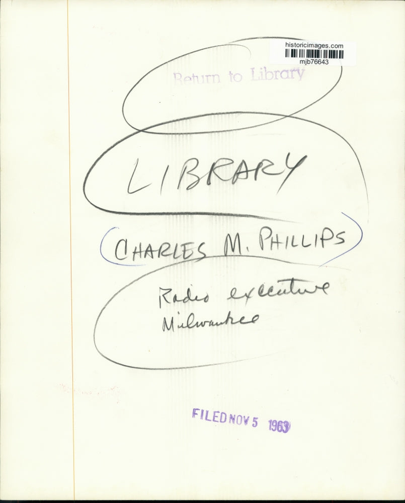 1963 Press Photo Charles M. Phillips Radio executive in Milwaukee - mjb76643