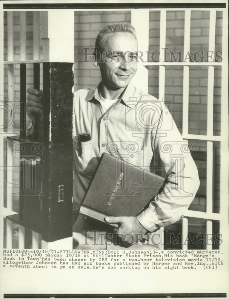 1971 Press Photo Emil Johnson Stillwater State Prison, Stillwater, Minnesota