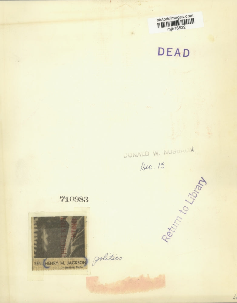 1971 Press Photo Senator Henry M. Jackson - mjb76822