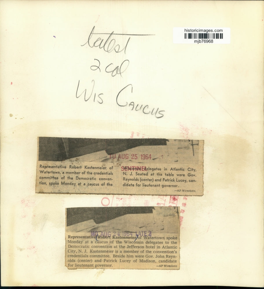 1964 Press Photo Wisconsin politicians at Democratic convention in Atlantic City