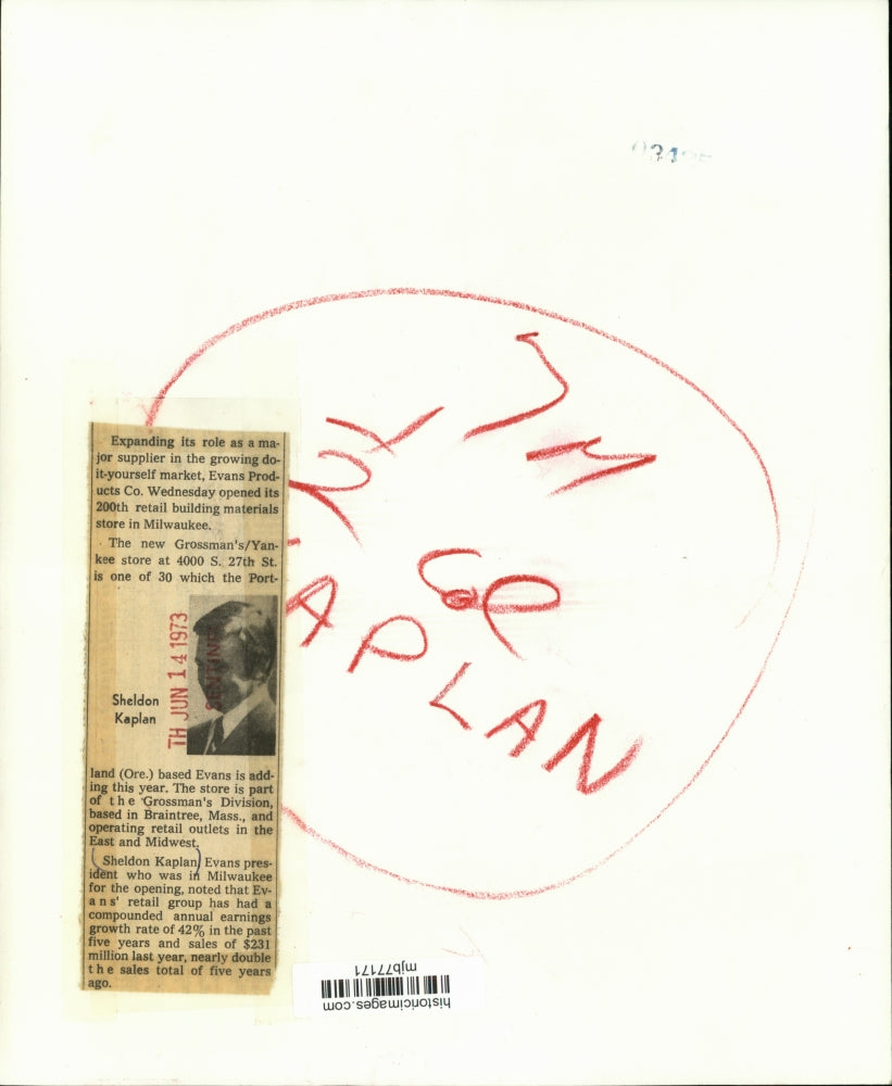 1973 Press Photo Sheldon Kaplan, others, at opening of Grossman's, Milwaukee