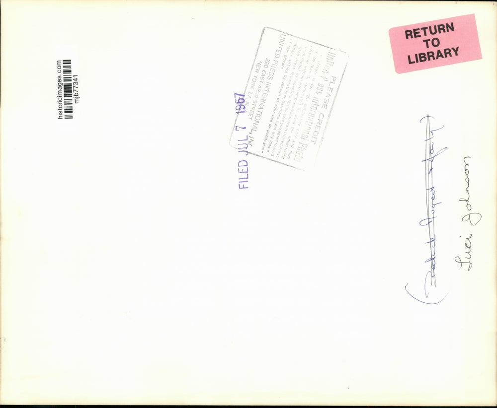 1967 Press Photo President Johnson holds grandson Patrick with daughter Luci