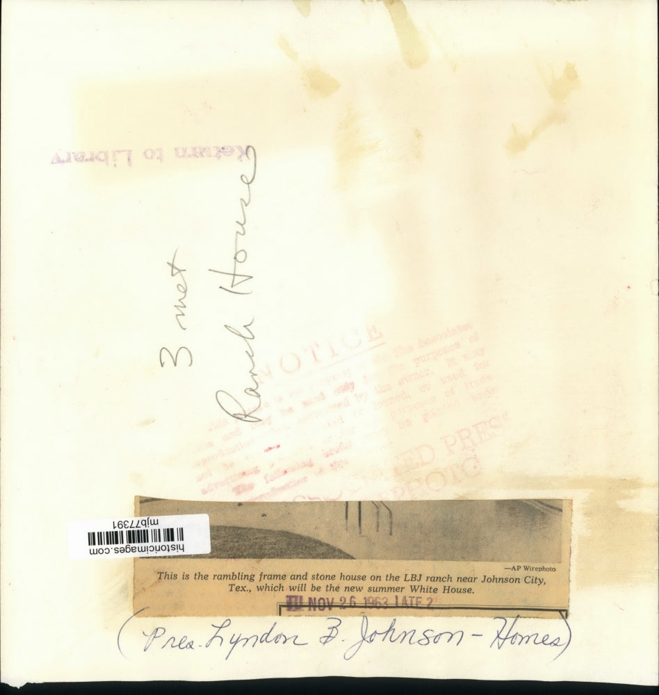 1963 Press Photo House on LBJ Ranch near Johnson City, new summer White House