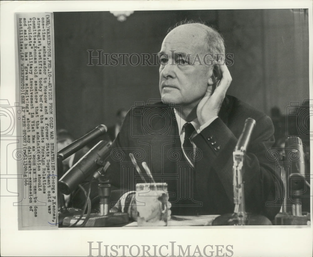 1966 Press Photo George F. Kennan, one-time ambassador to Moscow - mjb77600- Historic Images