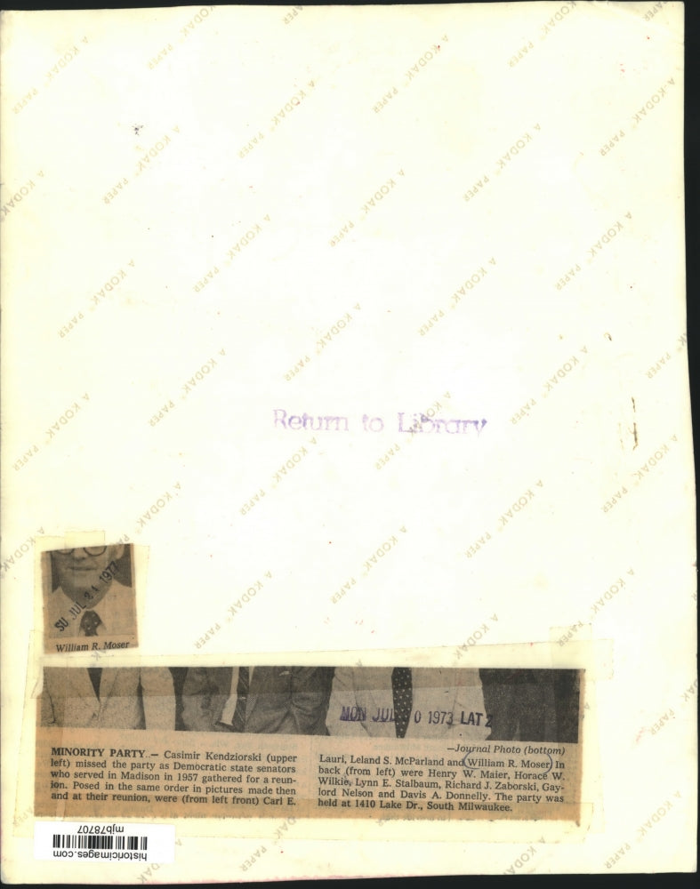 Load image into Gallery viewer, 1973 Press Photo Democratic state senators who served in Madison, Wisconsin 1957

