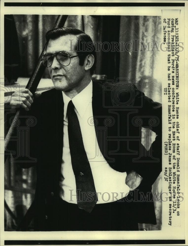 1975 Press Photo White House Chief of Staff, Donald Rumsfeld - Historic Images