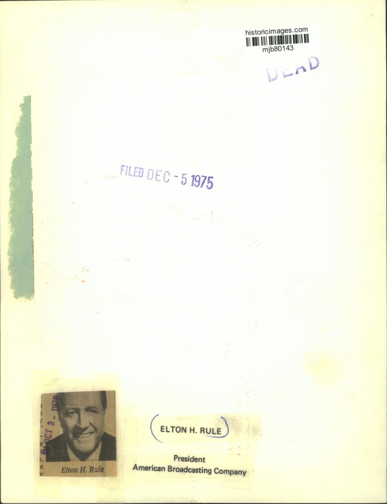 1975 Press Photo Elton H Rule, president of ABC-TV - mjb80143