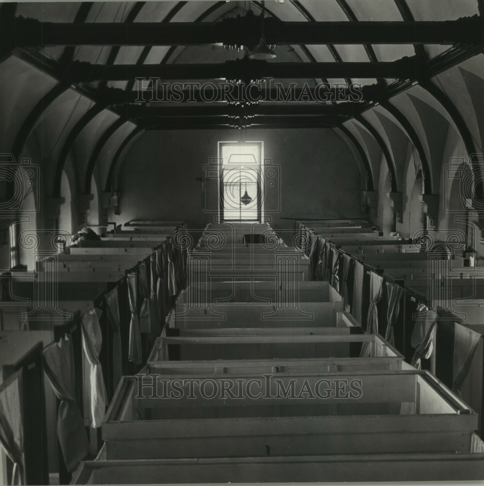 1949 Press Photo Pews in the New Melleray Monastery, Dubuque, Iowa - mjb80203