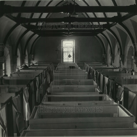 1949 Press Photo Pews in the New Melleray Monastery, Dubuque, Iowa - mjb80203