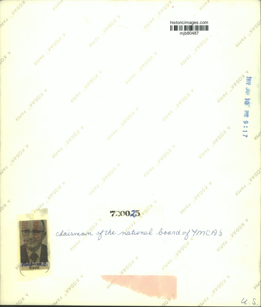 1972 Press Photo Richard Kantz chairman of National Board of YMCA's - mjb80487