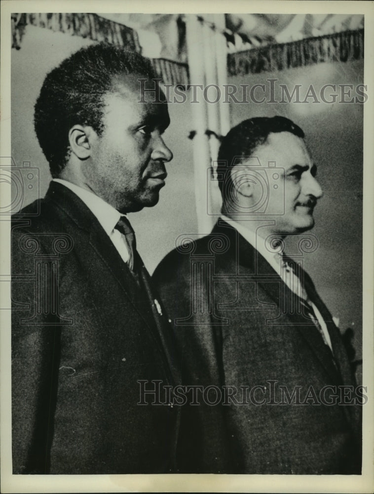 1964 Press Photo Kenneth Kaunda and Abdel Gamal Nasser in Cairo for summit- Historic Images