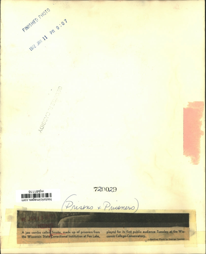 1972 Press Photo Prisoners perform at Wisconsin College Conservatory - mjb81116