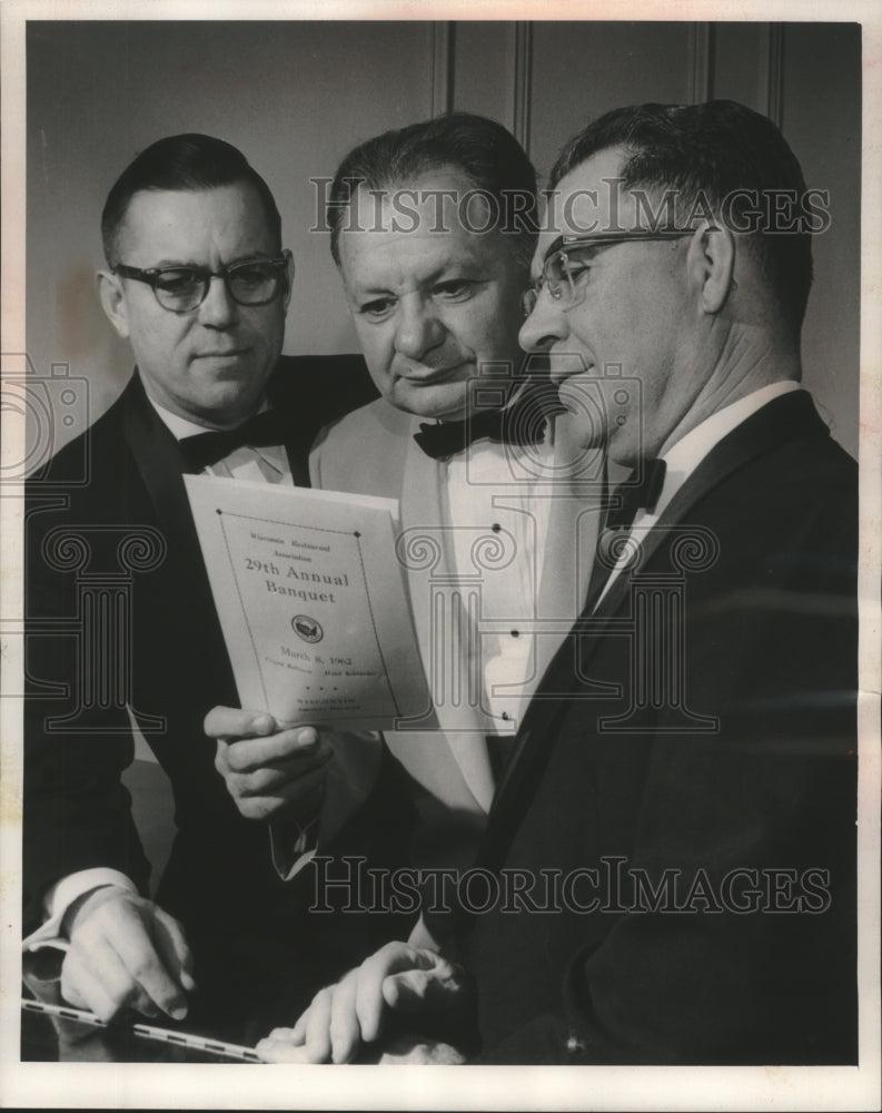 1962 Press Photo New Officers of Wisconsin Restaurant Association - mjb81664- Historic Images