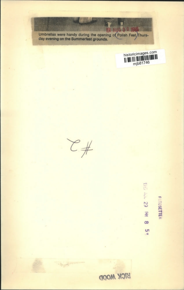 1955 Press Photo Umbrellas at Polish Fest on Summerfest grounds - mjb81746