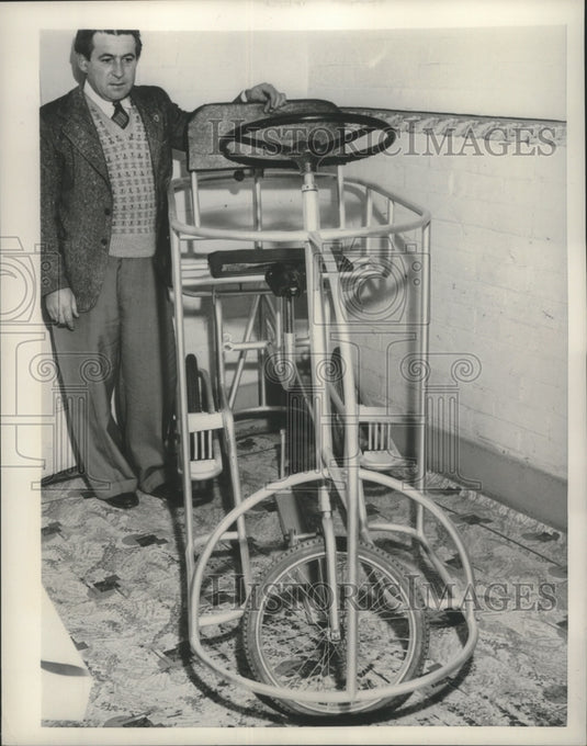 1953 Press Photo Electric bicycle to aid in polio rehabilitation, Australia- Historic Images