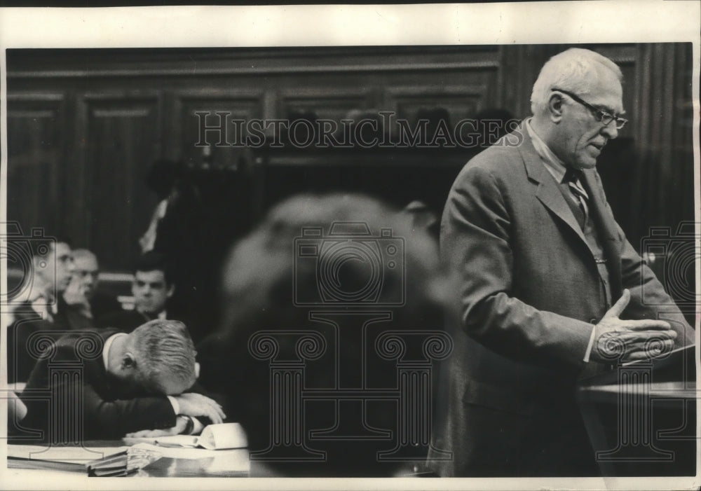 1966 Press Photo Milwaukee Braves Attorney's testify, antitrust trial, Milwaukee- Historic Images