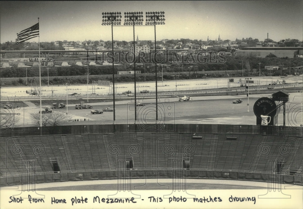 1984 Press Photo Shot from home plate mezzanine, Milwaukee - mjb82287- Historic Images