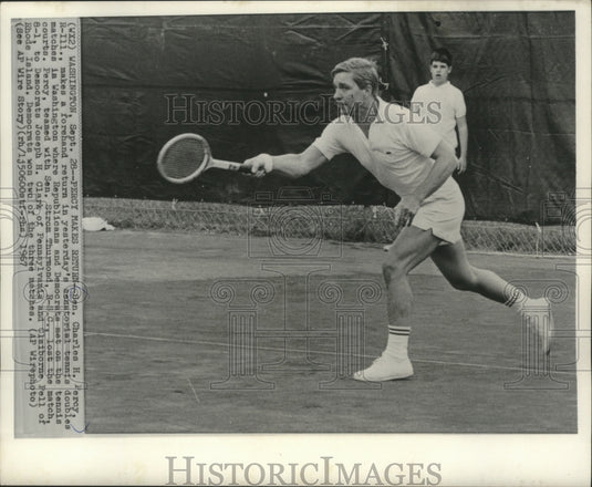 1967 Press Photo Senator Percy Plays Tennis Doubles In Washington - mjb82455- Historic Images
