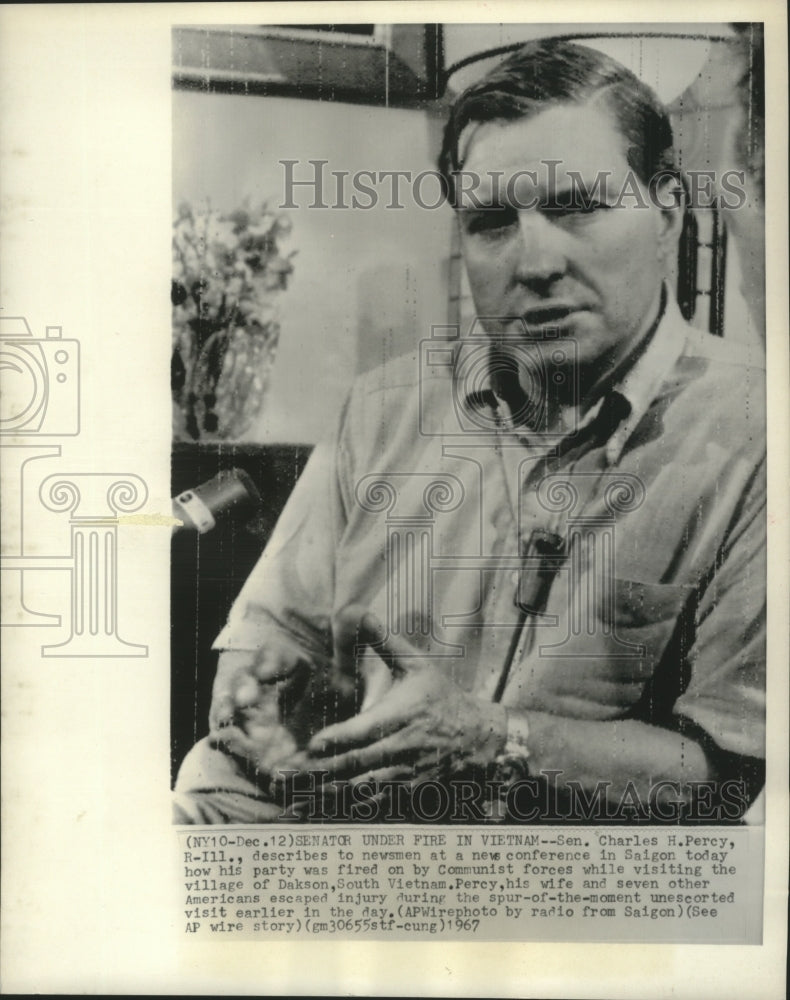 1967 Press Photo Senator Charles Percy talks to newsmen in Saigon - mjb83277- Historic Images