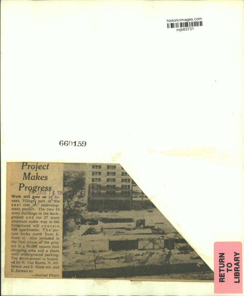 1966 Press Photo Juneau Village Project Makes Progress - mjb83731