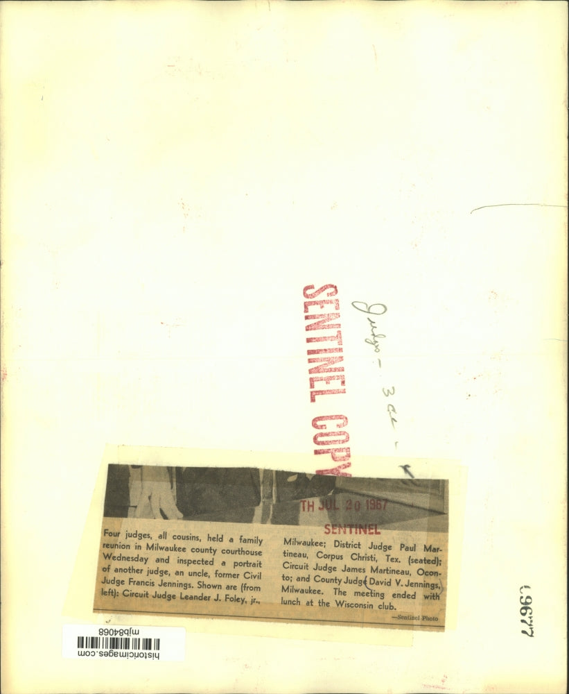 1967 Press Photo Four judges, all cousins, Milwaukee County Courthouse