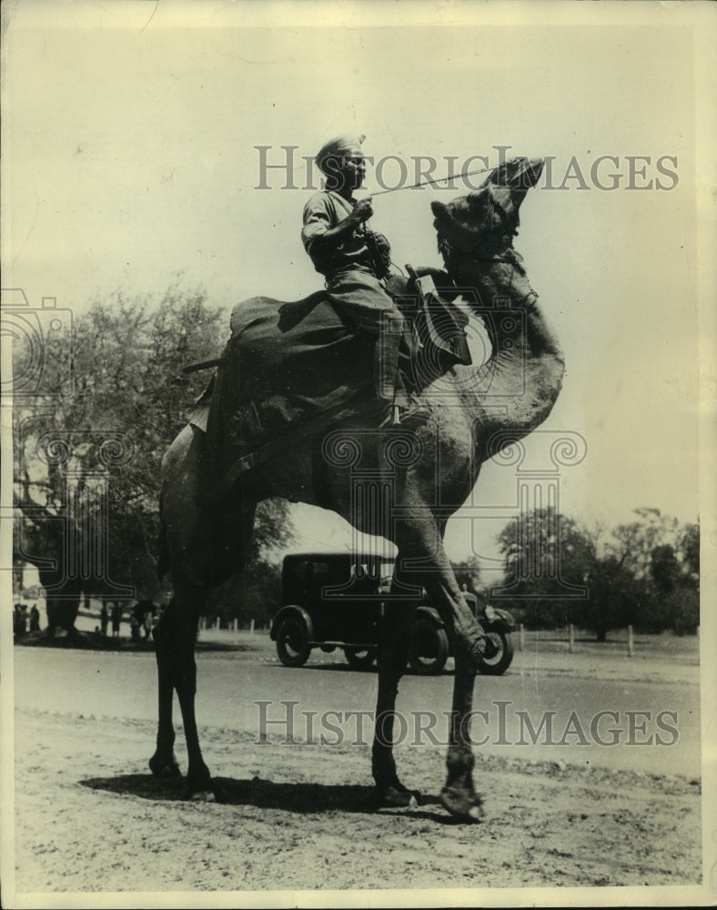 1931 Press Photo Indian Mounted Camel Police in Lucknow - mjb84357- Historic Images