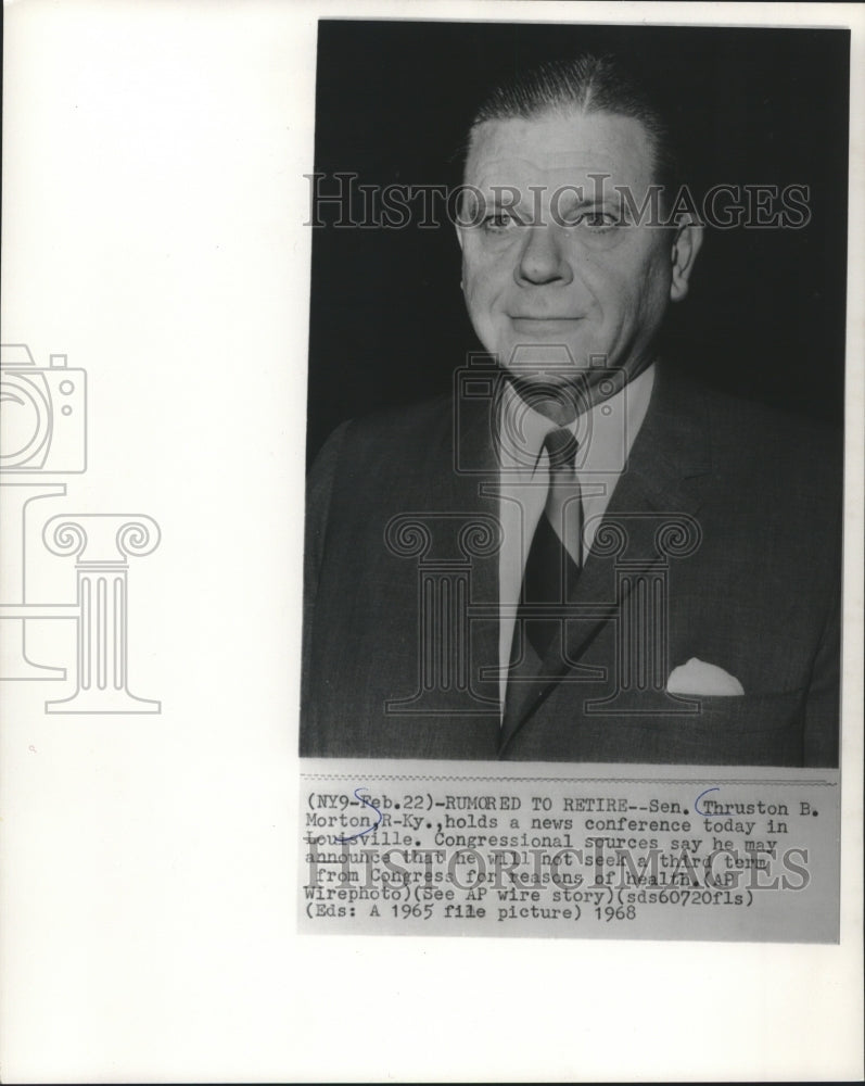1965 Press Photo A portrait of Senator Thruston B. Morton. - mjb85380- Historic Images