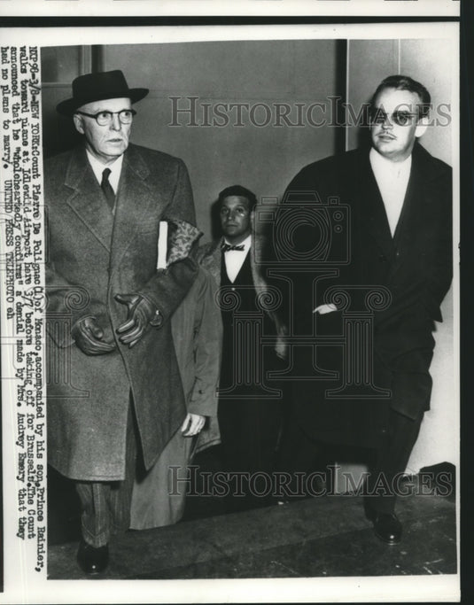 1956 Press Photo Count Pierre De Polignac and son Prince Rainier of Monaco- Historic Images