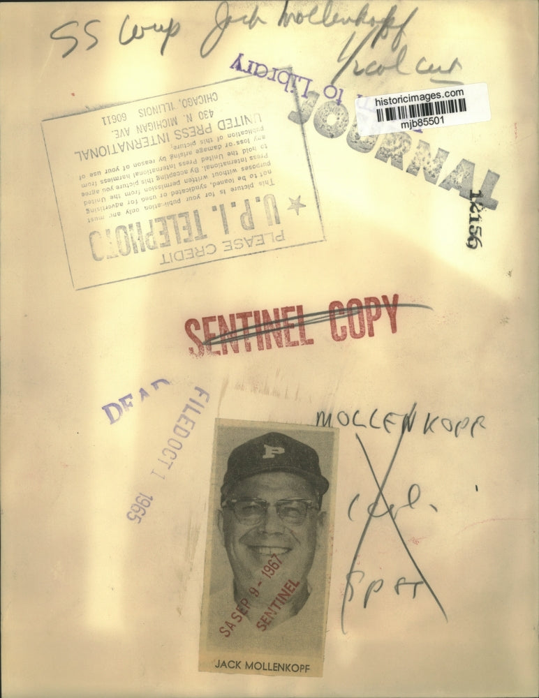 1965 Press Photo Jack Mollenkopf coach of the week shown with football, Indiana.