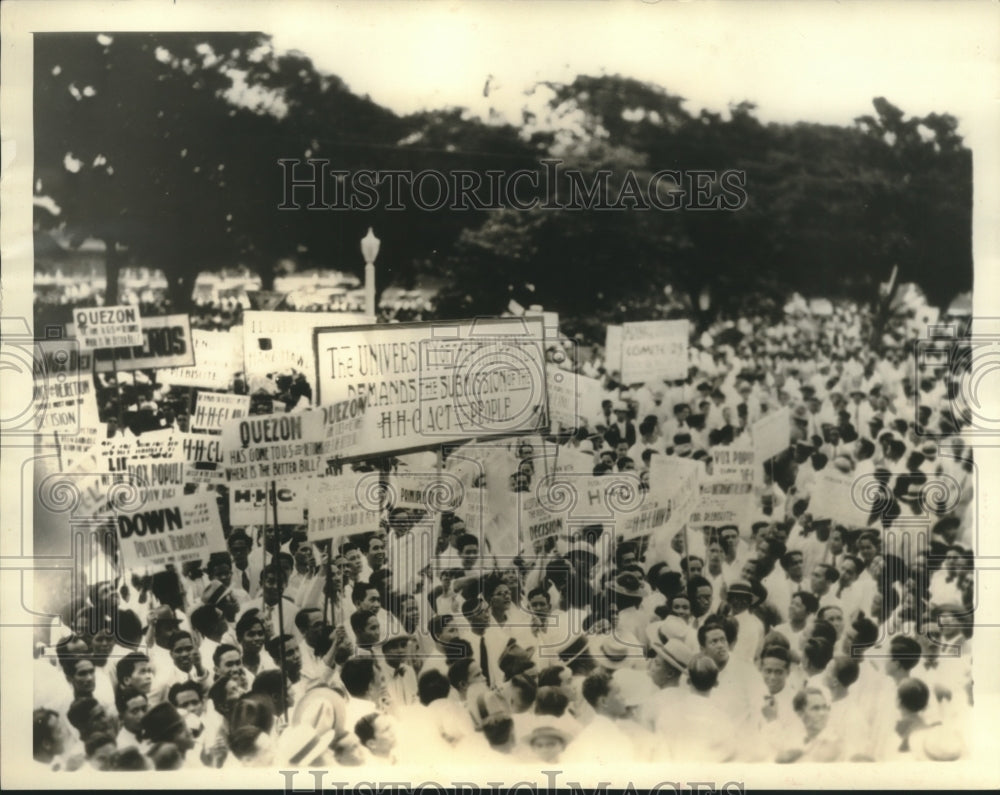 1933 Press Photo Pro-independence demonstration, Philippine Island, Manila- Historic Images