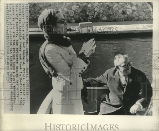 1968 Press Photo Princess Grace, Prince Rainier toured San Antonio, Texas- Historic Images