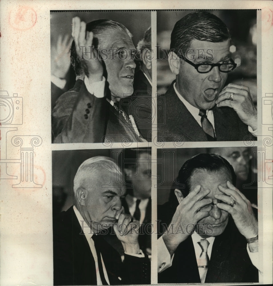 1965 Press Photo Governors Romney, Hatfield, Harrison, and Faubus at convention- Historic Images