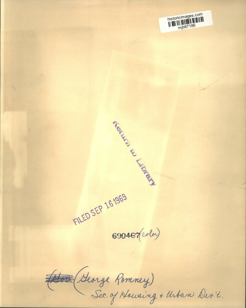 1969 Press Photo George Romney, Secretary of Housing & Urban Development