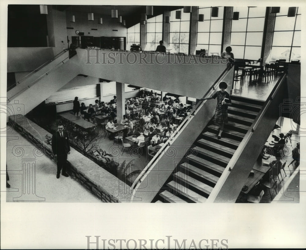 1965 Press Photo Students in large Study area at St. Frances High School- Historic Images