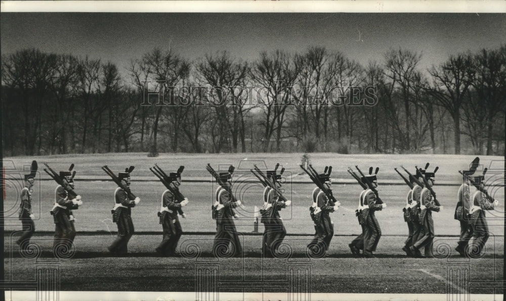 1965 Press Photo St. John&#39;s Military Academy cadets at Easter Parade, Delafield- Historic Images