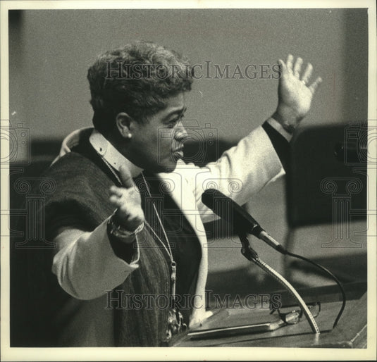 1990 Press Photo Joan Saloncampbell, Presbyterian Church USA, Carroll College