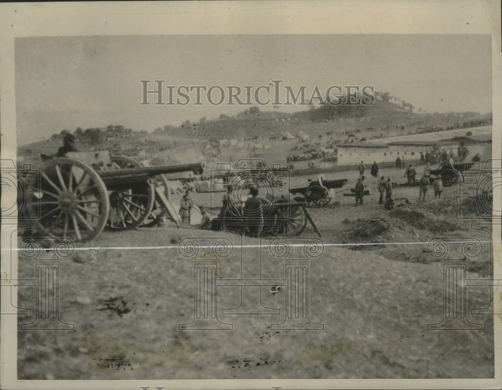 1937 Press Photo French and German fleets in Northern Africa, army and cannons- Historic Images