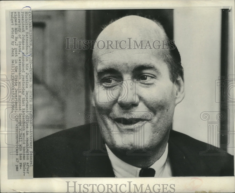 1956 Press Photo Attorney General Nicholas Katzenbach in his Justice Department- Historic Images