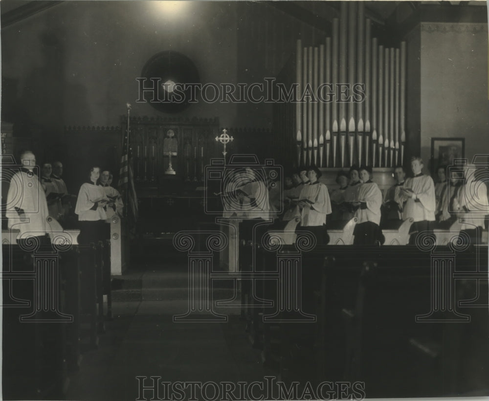 1934 Press Photo The choir practices at St. Stephen&#39;s Episcopal Church- Historic Images