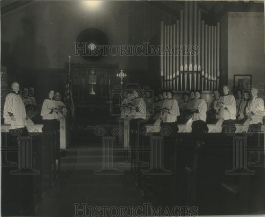 1934 Press Photo The choir practices at St. Stephen's Episcopal Church- Historic Images