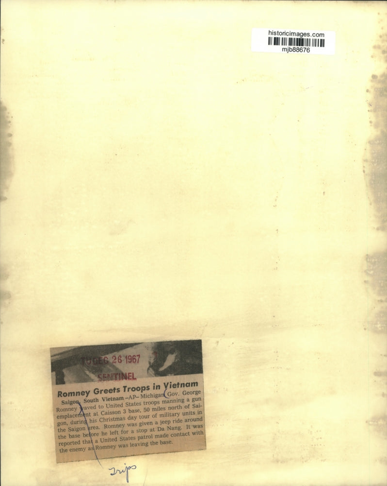 1967 Press Photo Romney Greets Troops in Vietnam - mjb88676