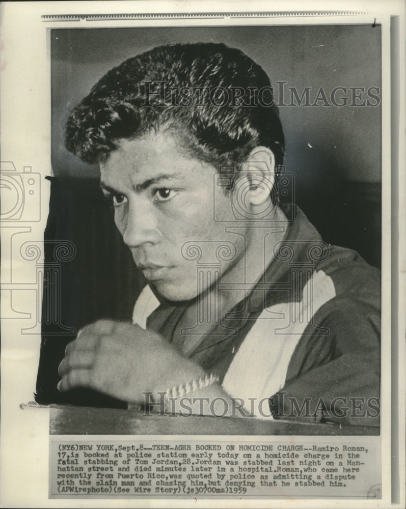 1959 Press Photo Ramiro Roman, a recent immigrant from Puerto Rico, - mjb89068- Historic Images