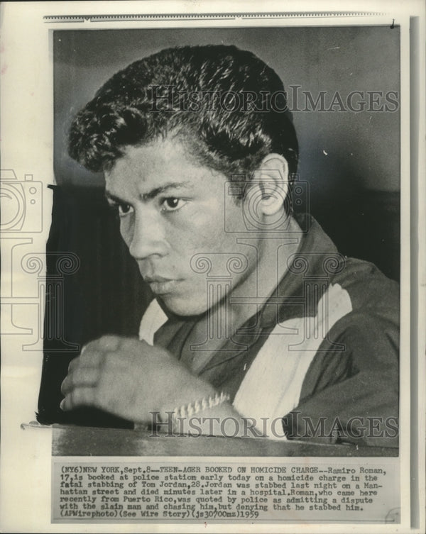 1959 Press Photo Ramiro Roman, a recent immigrant from Puerto Rico ...