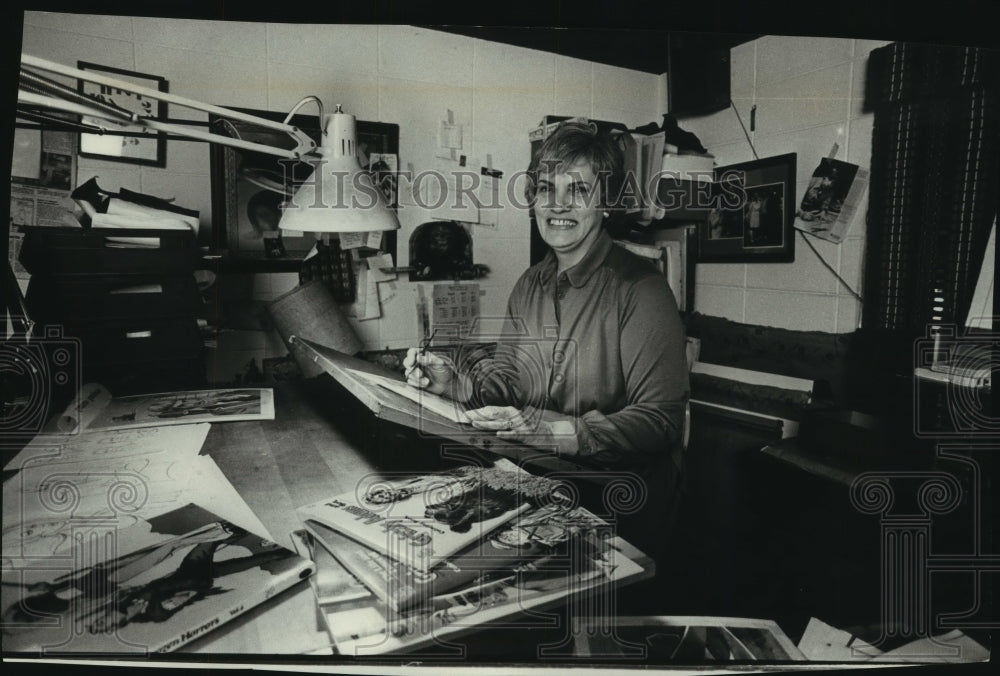 1979 Press Photo Nancy Pollard is working on a series of Flash Gordon books- Historic Images