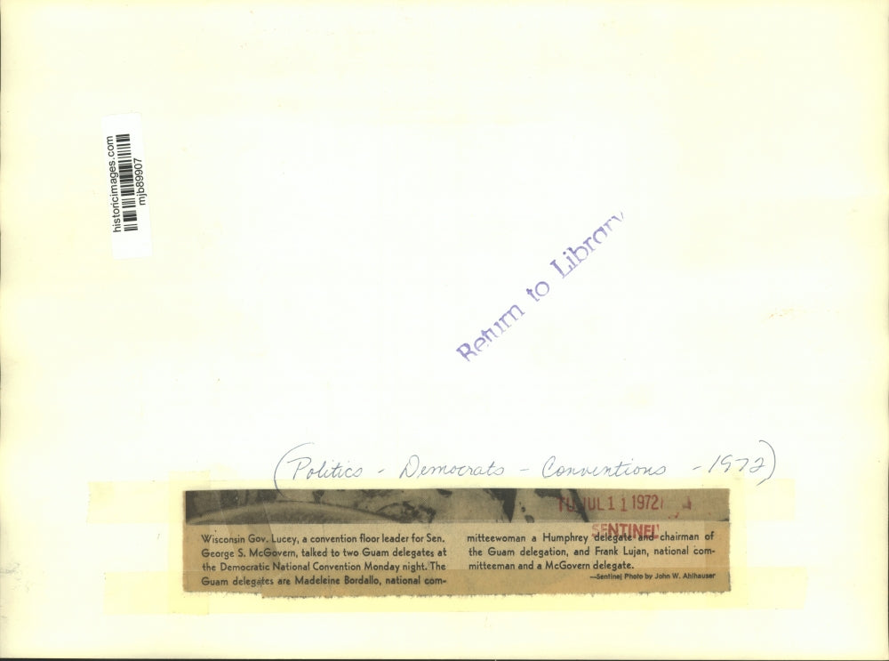 1972 Press Photo Governor Lucey and others at Democrat National Convention