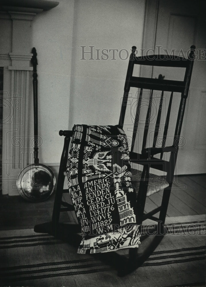 1964 Press Photo Rocking chair from 1800 on porch , Portage, Wisconsin
